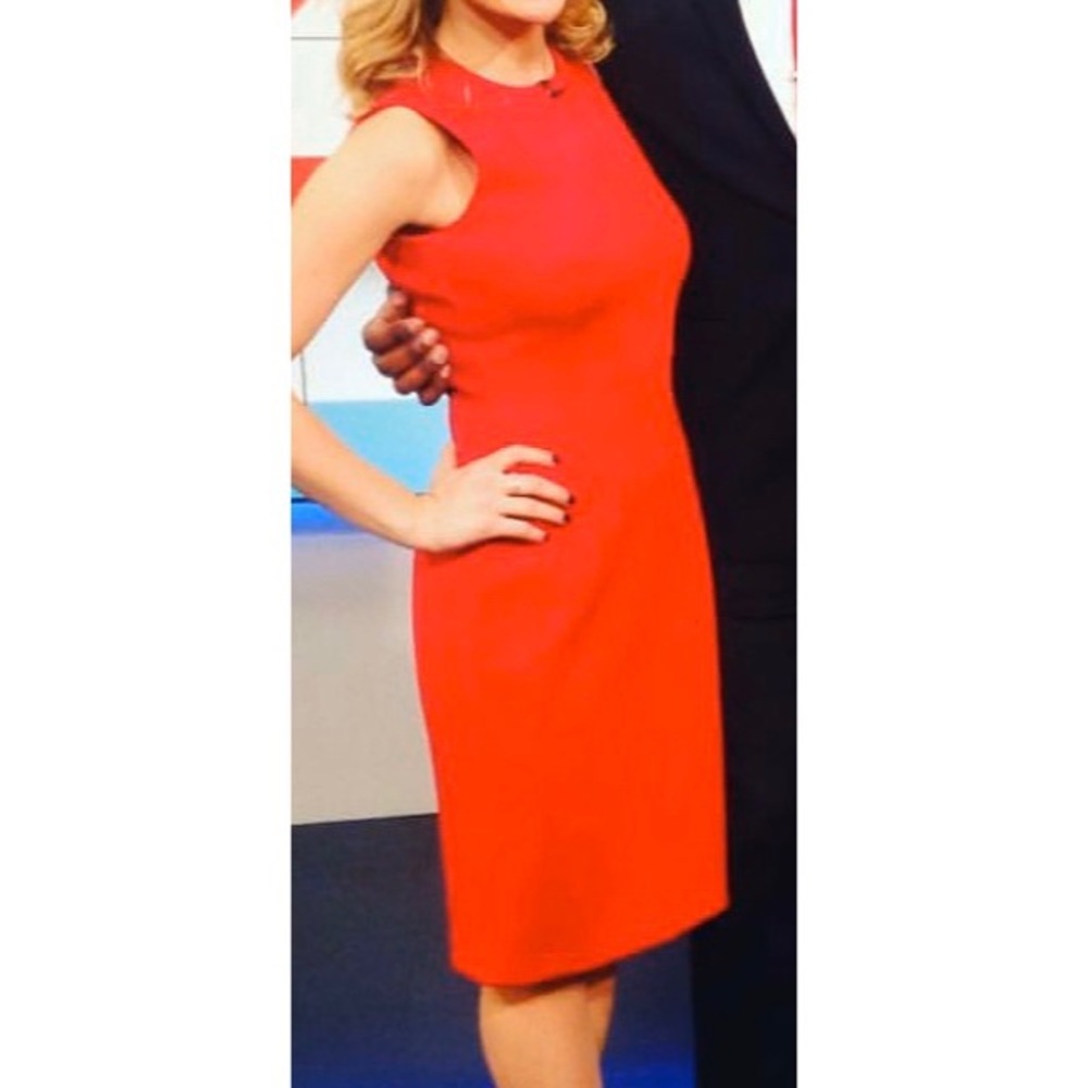 Red Calvin Klein sleeveless dress